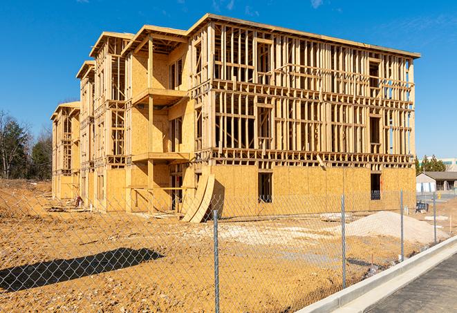 a snapshot of temporary chain link fences protecting a large construction project from unauthorized access in Crimora, VA